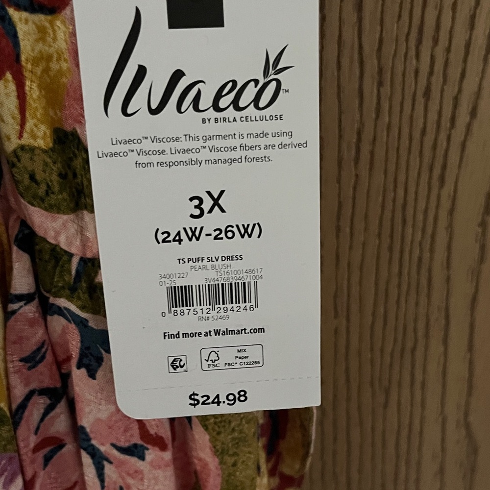 Terra & Sky Pink Floral V-Neck Maxi Dress with Yellow and Green Accents - Picture 4 of 6